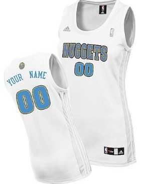 Womens Customized Denver Nuggets White Jersey